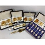 Grah & Deppmeyer Stainless Steel Gold Plated Cutlery Sets, Royal Albert ceramic handled cake