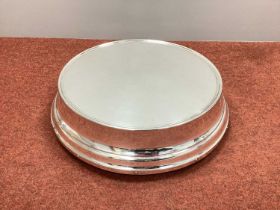 A Large Plated Wedding Cake Stand, of tapering form, raised on three feet, top 46cm diameter.