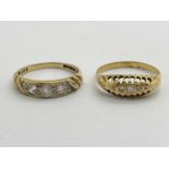 A 9ct Gold Dress Ring, together with an antique stone set ring, pierced setting. (2)