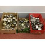 A Mixed Lot of Assorted Plated Ware and Stainless Steel, including tea wares, serving dishes,
