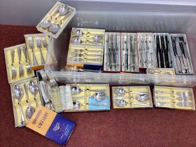 A Quantity of Bennett & Heron Ltd (Sheffield) Dubarry Pattern Plated Cutlery, boxed, together with