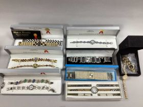 Assorted Modern Ladies Wristwatches, including Marcel Drucker, Dazzle, imitation pearl, etc,