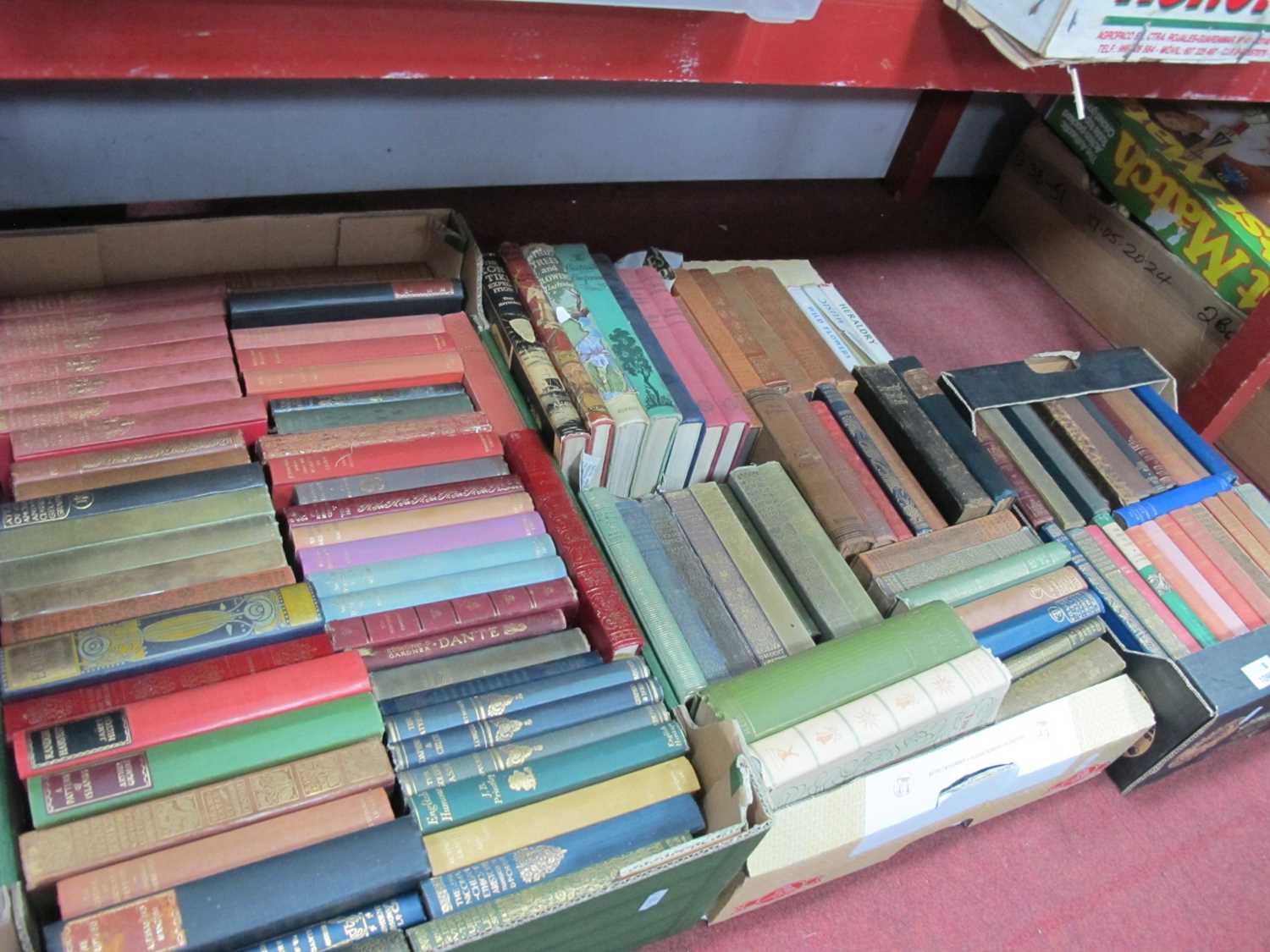 Books - Observers, Whistler, Heyerdahl, Dante, Hugo, Tollstoy, etc:- Three Boxes.