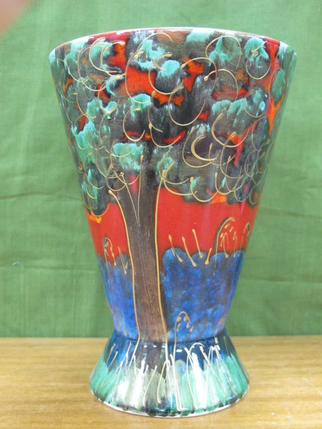 Anita Harris Blue Bellwood Bongo Vase, gold signed, 21.5cm high.