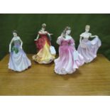 Royal Doulton Figure of The Year 'Belle', 21.5cm high, 'Lauren', 'Rachel', and 'Jessica', each