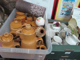 Langley Coffee Pots, cups, lidded pots, large German vase, Royal Doulton 'Berkshire' part tea