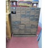 Industrial Metal Tool Cabinet by N Brown Eagle Steelworks, Heywood, 3 x 6 small drawers (one