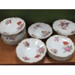 Limoges Early XX Century Porcelain Dessert Service, of fifteen pieces, decorated with floral