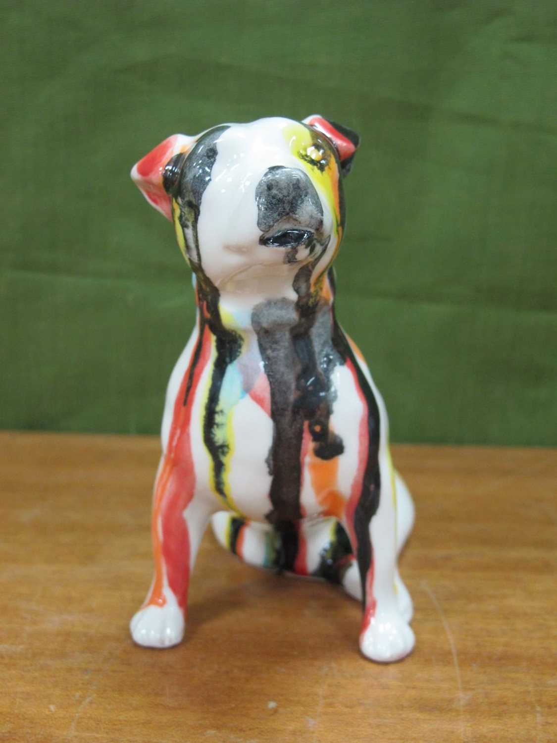 Anita Harris Model 'Slash' Staffy Dog, gold signed, 11cm high.