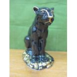 Anita Harris Model of a Black and Gold Puma, gold signed, 11cm high, 10cm long.