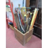 Spades, forks, rakes, and other garden tools, etc