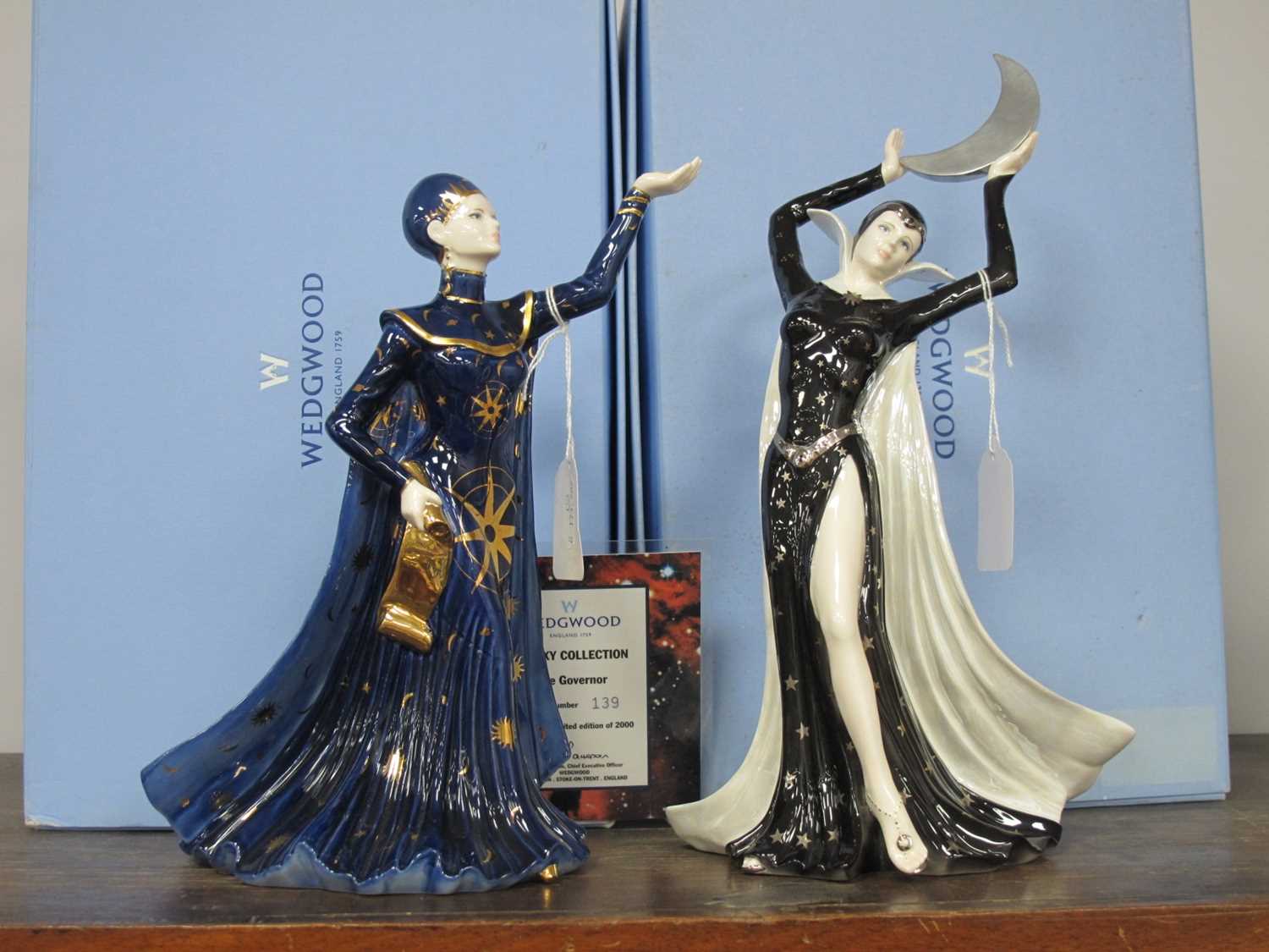 Wedgwood Galaxy Collection Figurines 'Queen of the Night', 29.5cm high and 'The Governor', each