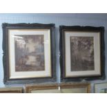 After Ernest Parton, Woodland Lake Scenes, a pair of sepia prints 46 x 37cm (2)
