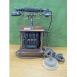 A Victorian 'Skeleton' Telephone, stamped G.P.O 236 No.28 to handset - original card and wall