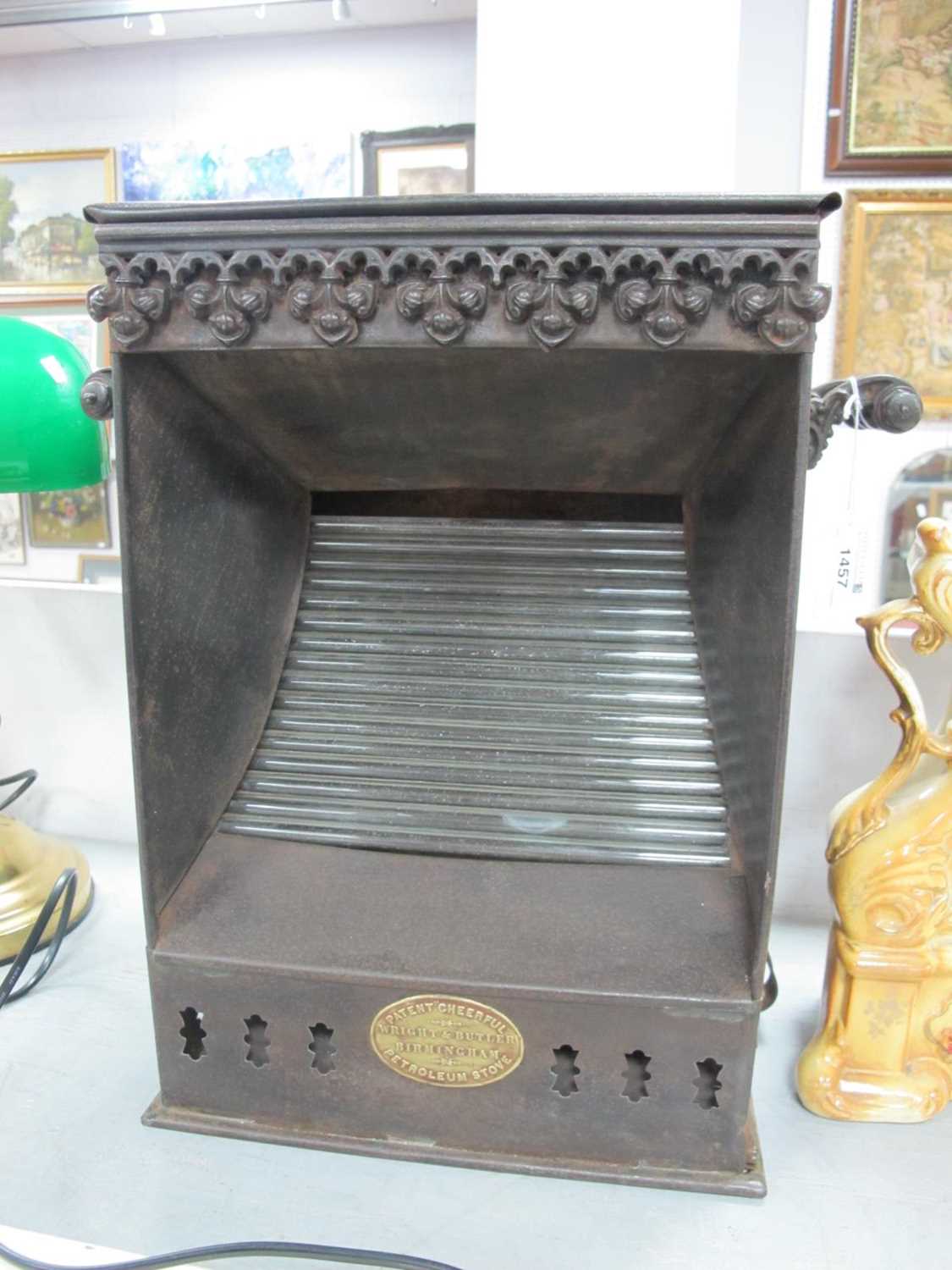 A Victorian Petroleum Stove, with brass plaque for Wright and Butler Birmingham, patent '