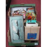 Vintage Toys - A WWI Era 'Dover Patrol' boxed board game, a 1930's tinplate humming top tinplate