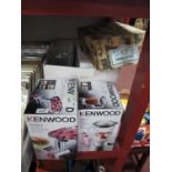 Kenwood Mixer, blender, food grinder, stainless steel pan.