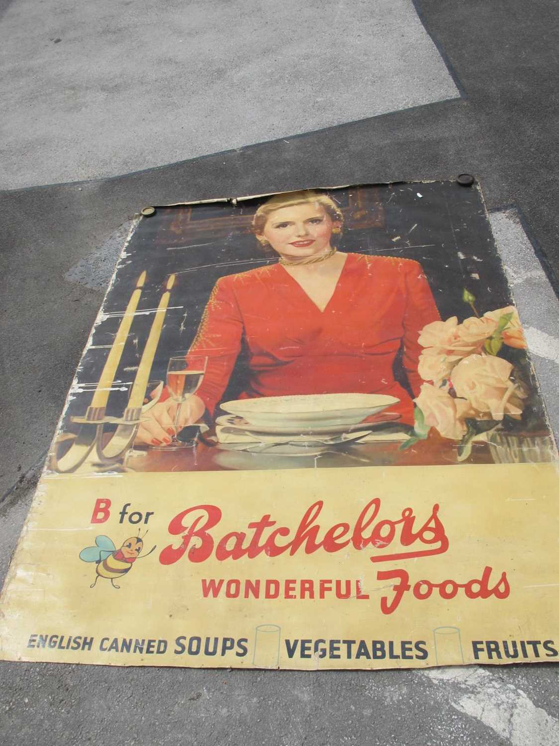 Vintage Advertising; Batchelors Poster, circa mid XX Century, featuring glamorous lady in red
