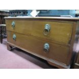 XX Century Mahogany Two Drawer Chest of Drawers, on bracket feet, 109cm wide.