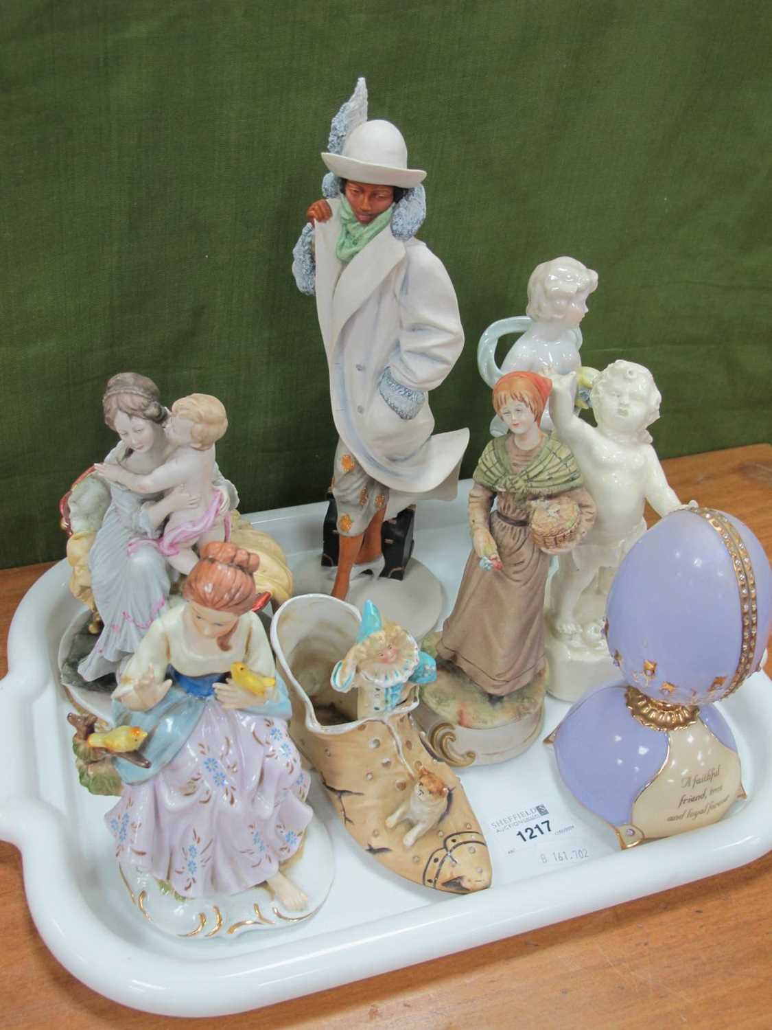 Doulton Classique 'Bernadette', Italian figurines. Bradex faithful friend, boot posy:- One Tray.