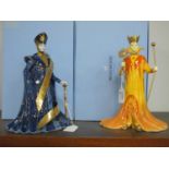 Wedgwood Galaxy Collection Figurines, 'Sun King', 28cm high and 'The Governess', each limited