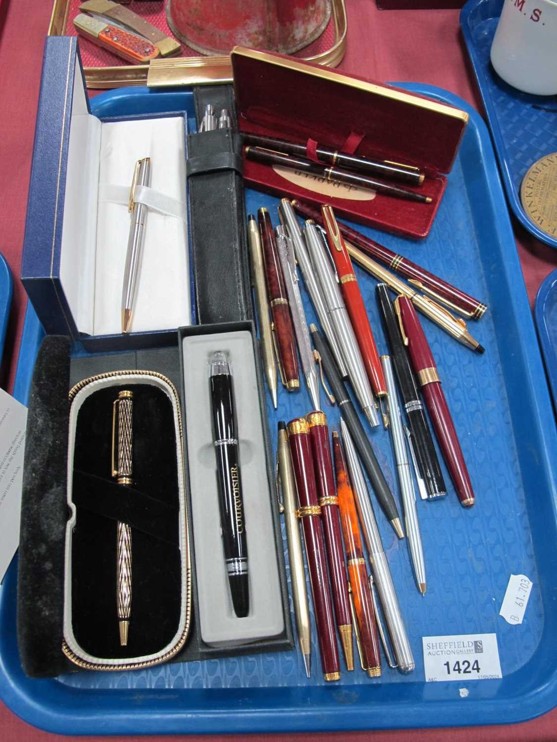 Pens - Courvoisier, Parker, Cross, etc:- One Tray