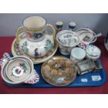 Japanese Satsuma Plate, decorated with figures, 14cm diameter, Quimper ware, plates, bowls, ring