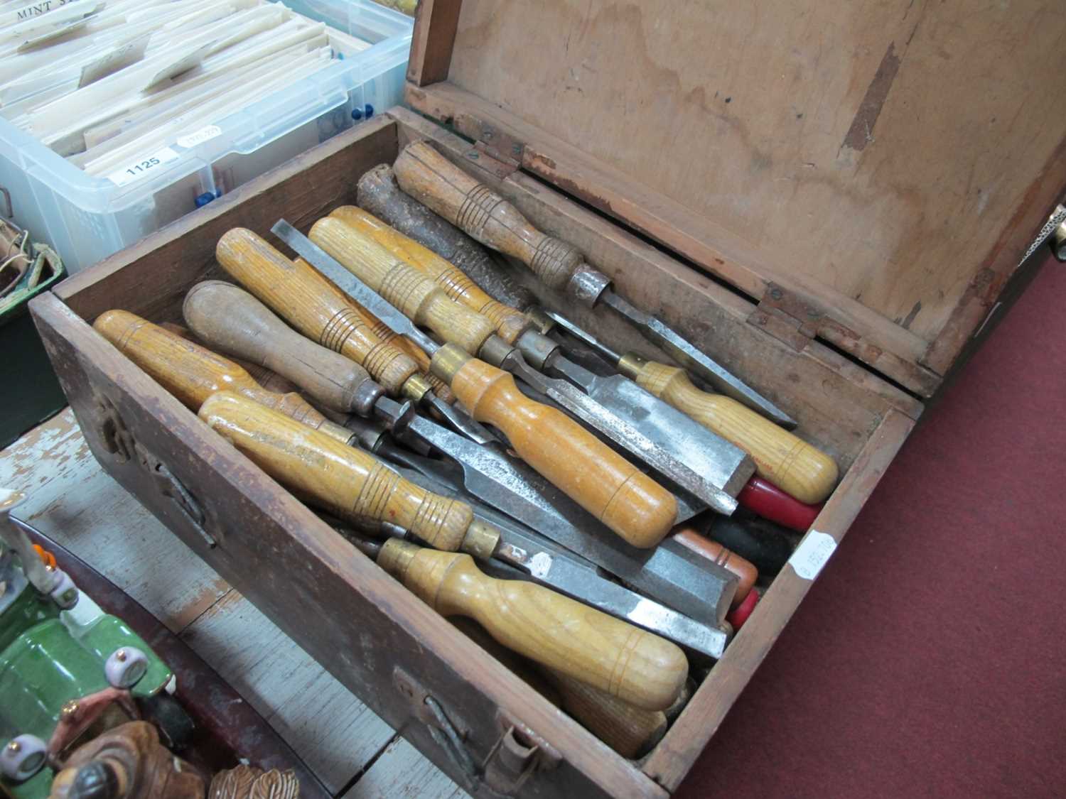 Chisels, to include Sorby, Greaves, Marsden, Birks, Footprint, Hildick, etc, in wooden box