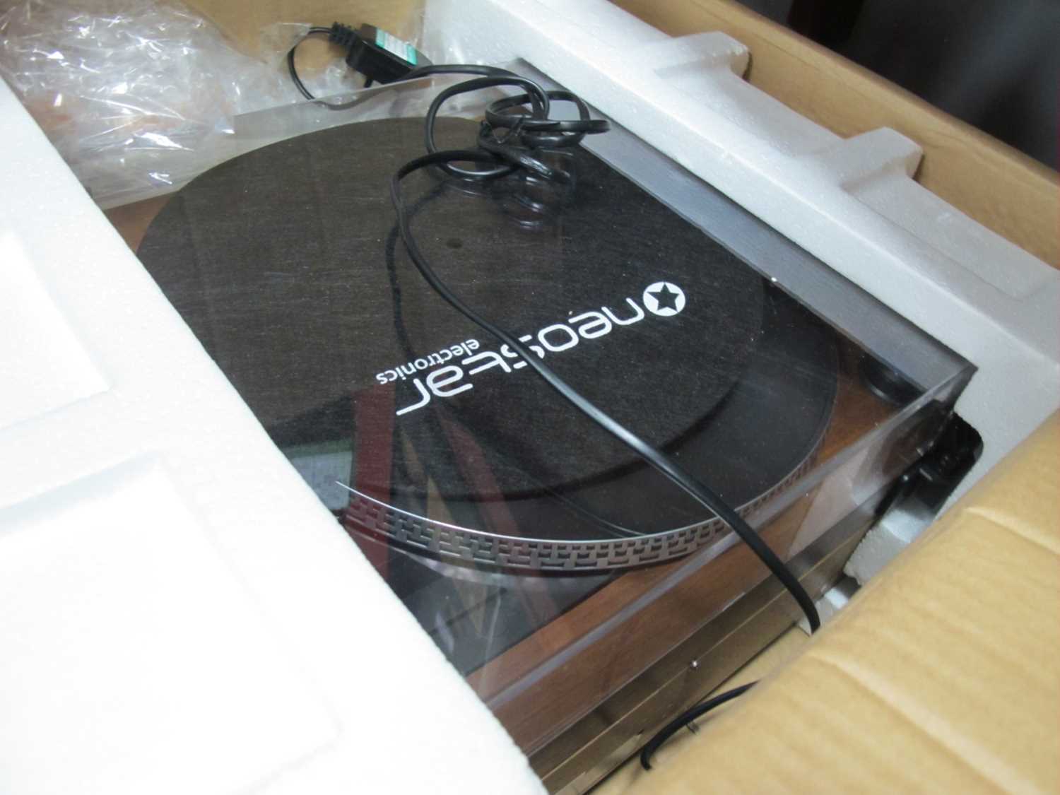 Modern Neostar electronics Turn Table, radio, cd, recorder, (untested sold for parts only).