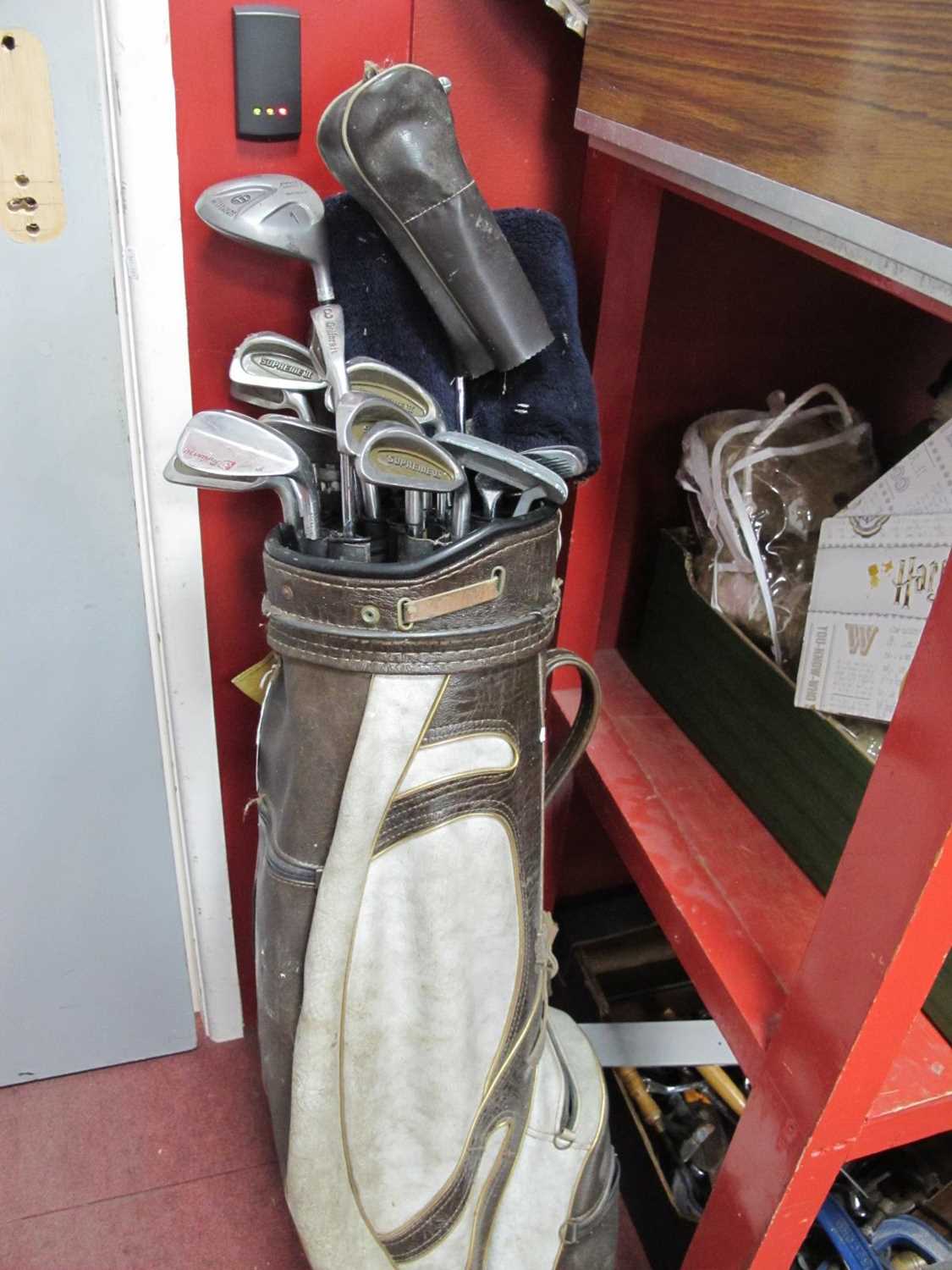 Golf Club s - Supreme Golfcraft, etc in bag, large quantity of golf balls.