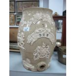 XIX Century Stoneware, decorated gin barrel, 38cm high.