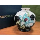 A Moorcroft Pottery 'Sea Holly' Pattern Ovoid Vase, with short neck, designed by Emma Bossons,