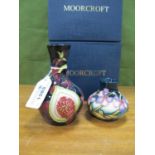 A Moorcroft Pottery 'Pomegranate' Pattern Small Bud Vase, impressed and painted marks, mark for Emma