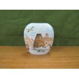 Anita Harris Homage to Lowry 'Potteries Past' Purse Vase, gold signed, 12.5cm high