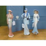 Wedgwood 'The High Society' Figurines 'Sarah', 26cm high (chipped), 'Susan' and 'jane'. (3)