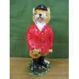 Anita Harris Foxy Gent Figuree, limited edition No 4/7, gold signed, 15cm high.