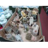 Collection of Resin Models of Owls, Lilliput Lane and other models:- One Box.