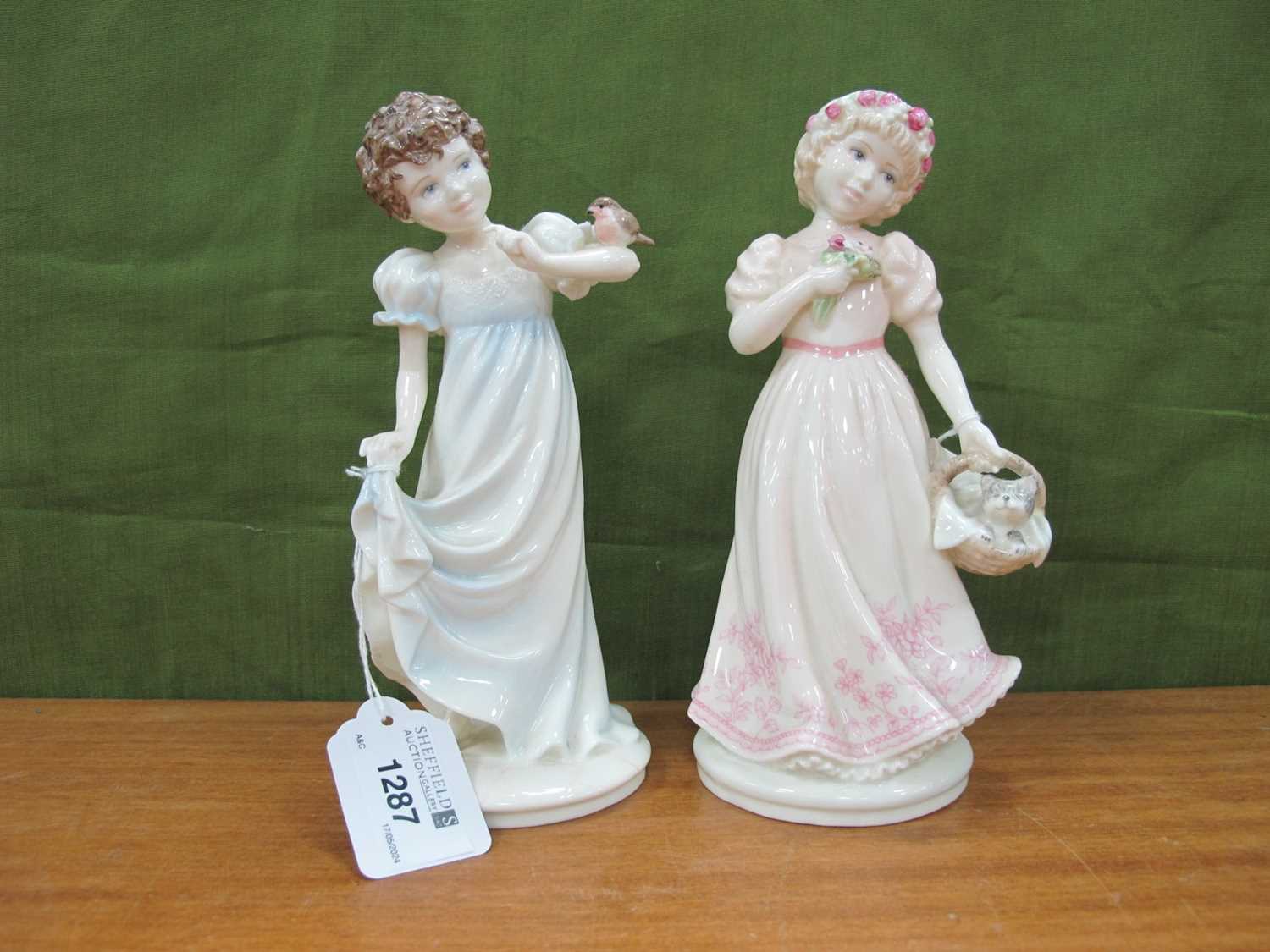 Coalport Figurines 'Innocence' 18cm high, and 'A Christmas Kitten'. (2) - Image 2 of 2