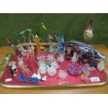 Murao Style Glass Fish, glass figures of animals etc:- One Tray.