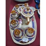 FSK Czechoslovakia Porcelain Cabaret Set, early to mid XX Century, comprising coffee pot, sugar,