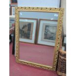 Rectangular Shaped Gilt Mirror, frame with C scroll decoration, 82cm wide.