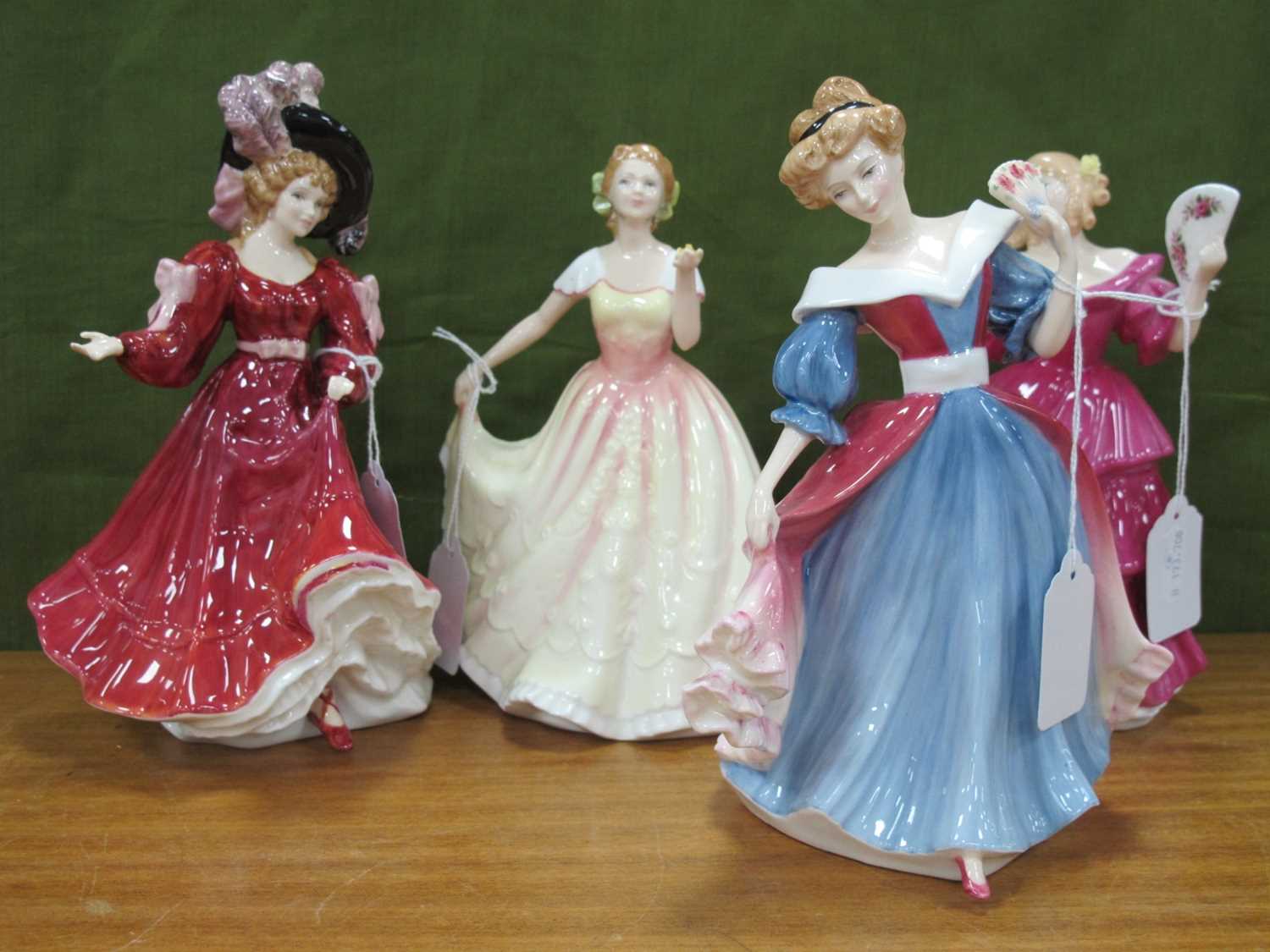 Royal Doulton Figure of the Year 'Deborah', 18.5cm high, 'Patricia, 'Jennifer' and 'Amy', each