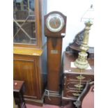 Oak Cased Grandmother Clock, with eight-day movement.