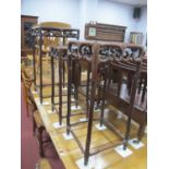 XIX Century Chinese Hardwood Nest of Tables, with squared tops, on shaped supports (damaged). all