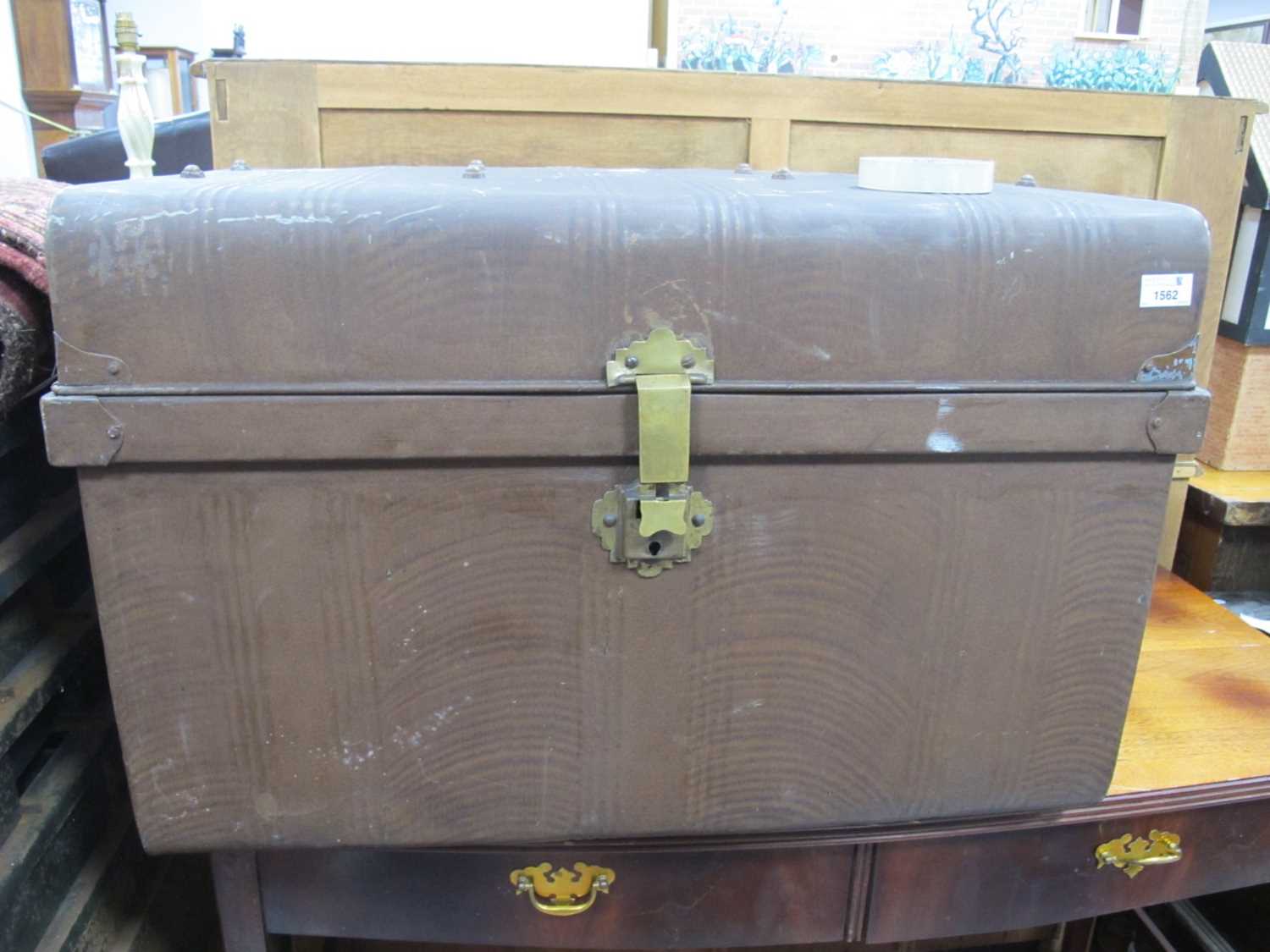 XIX Century Tin Trunk, 76cm wide.