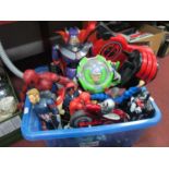 A Selection of Modern Action Figures, including Spiderman, Buzz Lightyear, Power Rangers,