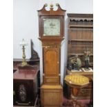 Early XIX Century Oak Mahogany Thirty Hour White Dial Longcase Clock, (D Moore, Coventry) hood