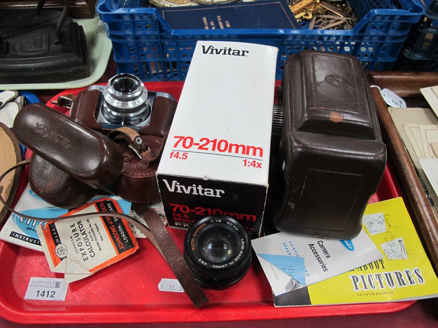 Voigtlander. Vito B and Seagull cameras, Vivitar lens.