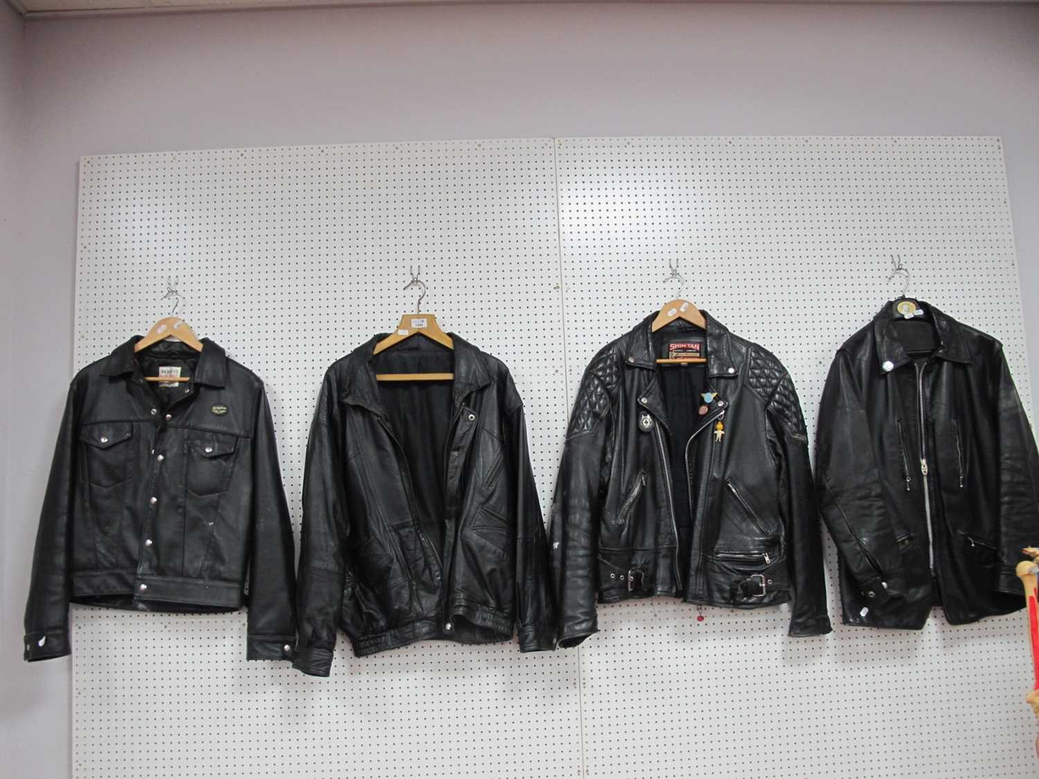 Leather Jackets, skin tan, Aviakit, etc (4). One marked size 40, others without labels, jacket