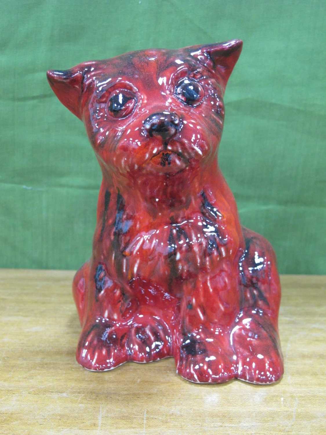 Anita Harris Cute Model of a Seated Terrier Dog, gold signed, 15cm high.